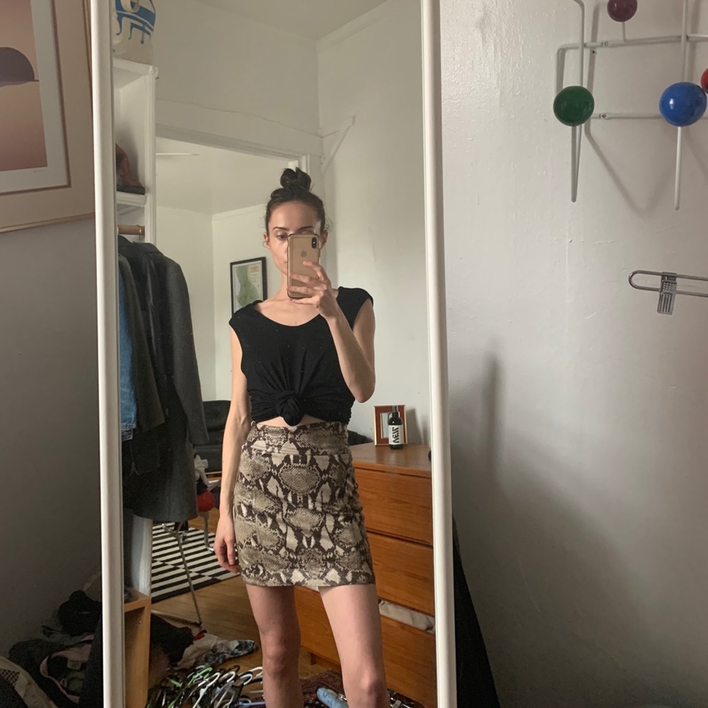 vintage chico’s snakeskin mini skirt (altered)